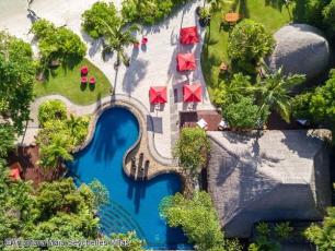 Anantara Maia Seychelles Villas vue aérienne